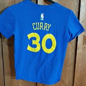 adidas Blue Kids Tee with Yellow Number